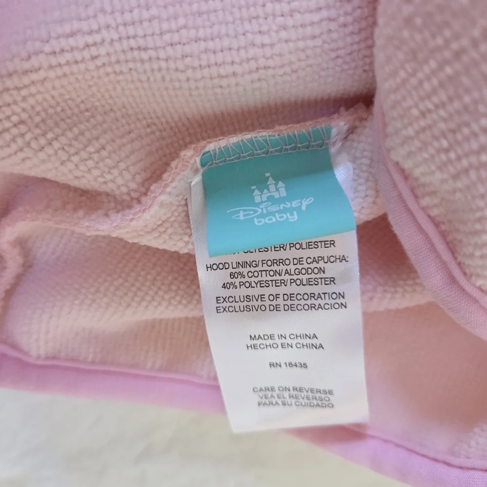 Disney Minnie Mouse Hooded Towel Bathrobe with Ears (Baby Girls), One Size 12M